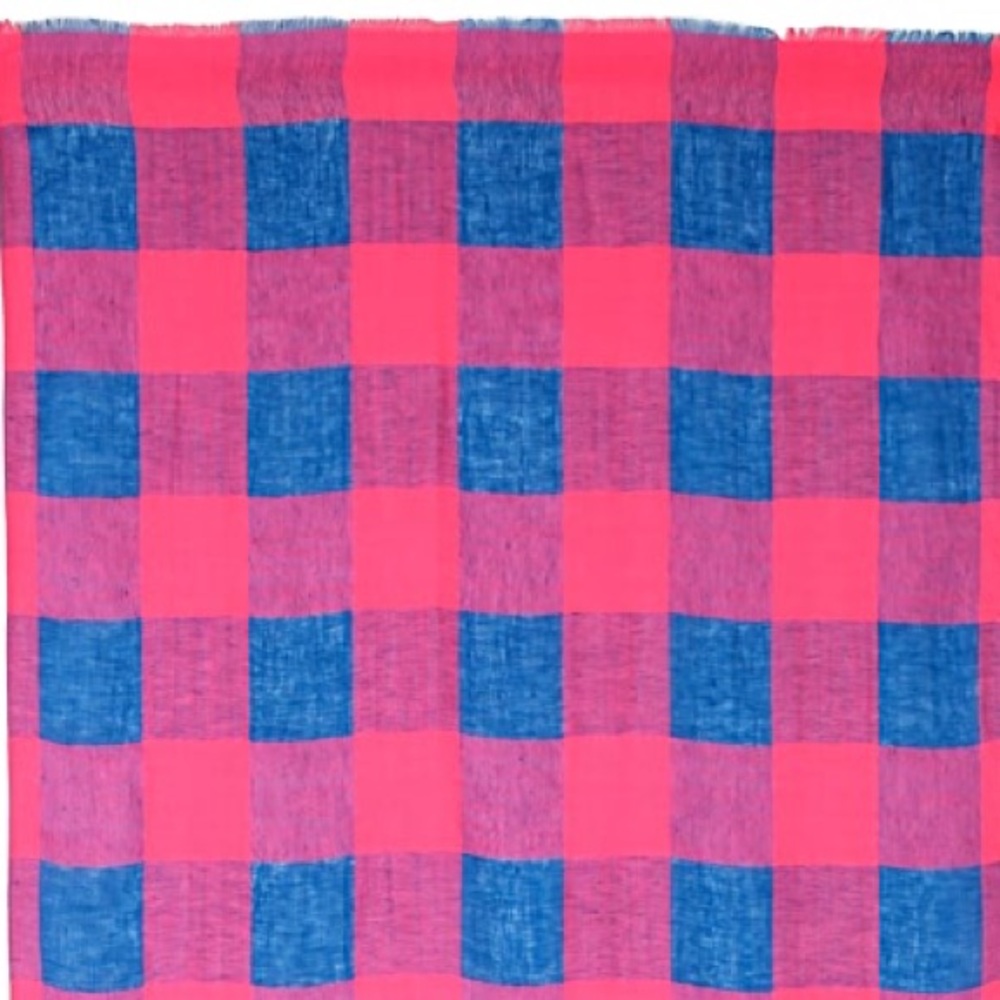 MARC By Marc Jacobs Stacey Gingham Scarf Blue/Pink - Picture 6 of 15